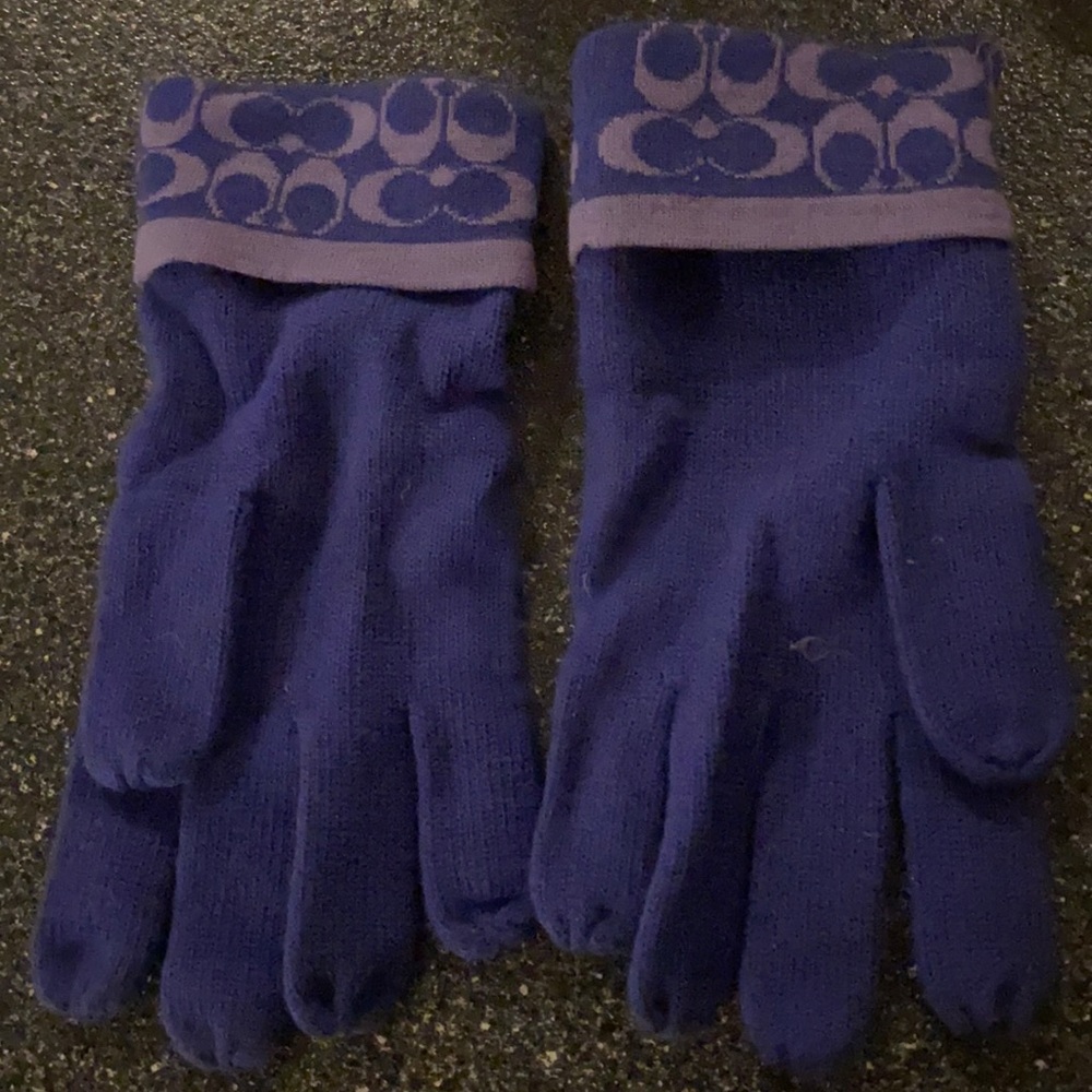 Purple Coach gloves